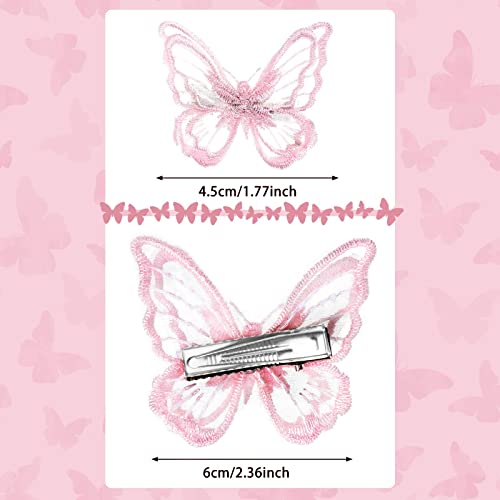 18 peças Butterfly Hair Clip Halloween Lace Cabelo Bordado Bordado Butterfly Pins Acessórios para Cabelo para Halloween Cosplaying Mulheres Adolescentes, 2 tamanhos