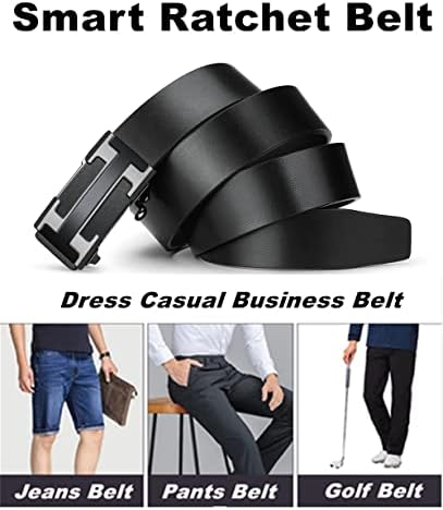 Oyifan Black Belt Homens, cintos de estilista de vestido de couro genuínos para homens, slides de moda Ratchet Clique em