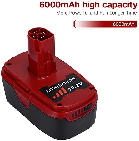 6.0AH 19.2V Diehard C3 Bateria e carregador compatíveis com artesão 19.2 volts Bateria de lítio 130279005 1323903 130211004