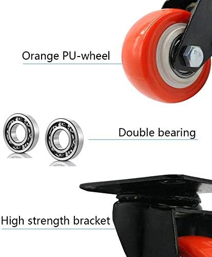 Z Crie projetos de design de giro laranja PU giratória com móveis de freio Substituição de lançador de reposição, serviço pesado150kg, rolamentos duplos giradores rotativos