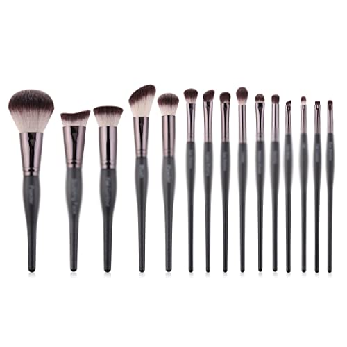 Pincel de maquiagem de 15 peças DOUBA Conjunto completo de pincel de lábios de sombra ocular ocultando blush