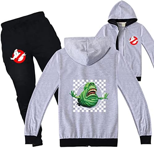 Pister Unissex Kids Full Zip Jacket and Sweats Sweat, Ghostbusters Graphic Slave Longa Sweatshirt com capuz para meninos