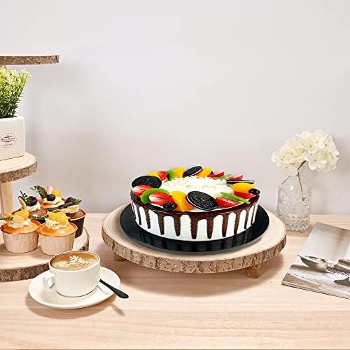 Willowdale 11-13 polegadas Bolo de madeira Stand Para mesa de sobremesa, bandeja de servir de bolo de casamento para festa, fatia