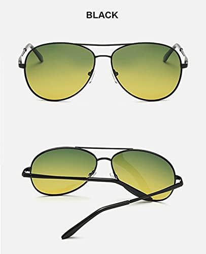 Óculos de visão noturna de Wirun para homens Mulheres polarizadas UV400 Aviator Anti Glare Amarelo Segurança Night View Driving Eyewear