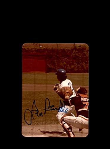 Len Randle assinou o original 1979 4x6 Snaphot Photo Chicago Cubs em Wrigley