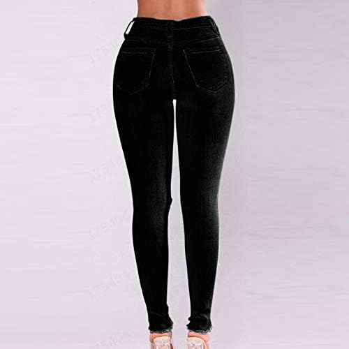 Mulheres jeans finas para mulheres streetwear plus size gradiente de buraco sexy jeans long hollow out calças compridas