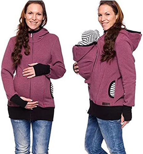 Hobekrk Sweatshirt Roupas de streetwear Cardigan de algodão feminino com capuz com cardigan capô com bolsa de bebê