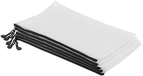 Lexinin 30 PCS A4 Mesh Zip File Saco, Pasta de documentos com zíper de plástico transparente, bolsa de zíper A4 para escritório