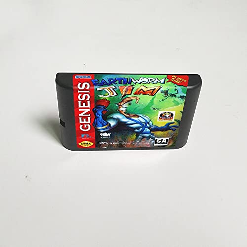 Lksya Earthworm Jim - Cartão de jogo de 16 bits para sega megadrive Gênesis Video Game Console