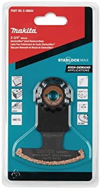 Makita E-08604 Starlockmax® oscilante Multi-Tool 2-3/4 Metal duro com carboneto de tungstênio 30 rejunte de areia e lâmina