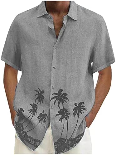 Camisa casual masculina do wenkomg1, manga curta Button Button Down camisa Holida de férias