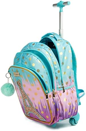 Meetbelify rolando mochila para garotas rolando mochilas com rodas carrinho de viagem bagagem para estudante do ensino