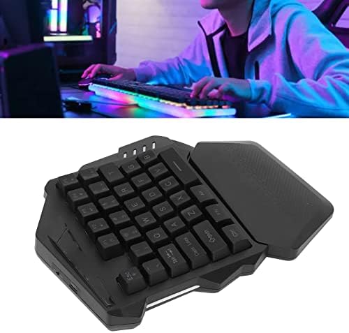 VBESTLIFE DE UMA MÃO RGB MECÂNICO TECLADO MECÂNICO GAMING, teclado de jogo profissional sem fio 2.4g sem fio com keycap de chave recuado, modos de iluminação 8RGB, 35 chaves