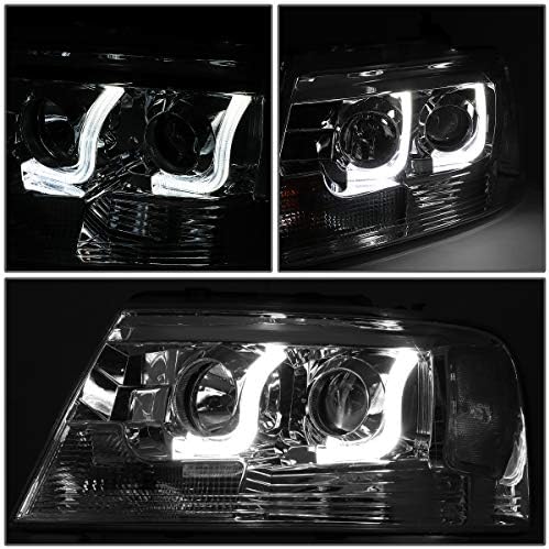 LED duplo DRL L-Bar Projector Chrome Clear Call Heartlight+Kit de ferramentas Compatível com Ford F-150 Lincoln Mark LT 04-08