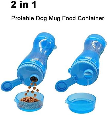 Slatiom 2 em 1 portátil Pet Dog Bottle Bottle Alimentos para pequenos cães grandes viajam para beber tigela de água de estimação