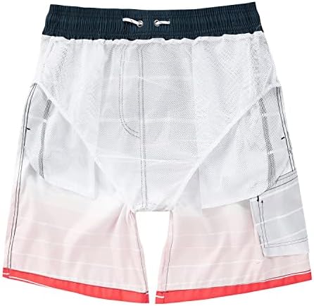 Hotskon masculino masculino masculino shorts de praia seca rápida com roupa de banho de malha de roupas de banho