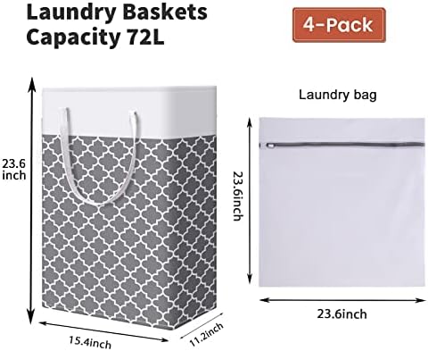 Cesta de lavanderia grande 2 pacote e malha dupla saco de lavanderia de roupas sujas altas para roupas para lavanderia