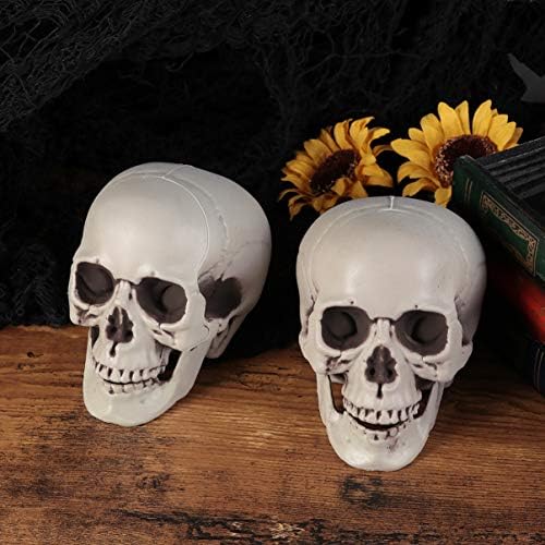 Decoração de Halloween de Amofun, Decoração do crânio de Halloween 4pcs horror novidade Toy Halloween Artificial