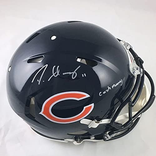 Darnell Mooney Chicago Bears assinou autógrafo FS Speed ​​Authentic Capacete Cash JSA - Capacetes Autografados da NFL