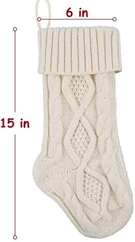 Meriwoods meias de Natal, 6 Pack 15 polegadas pequenas meias de malha de malha, decorações rústicas de fazenda de fazenda