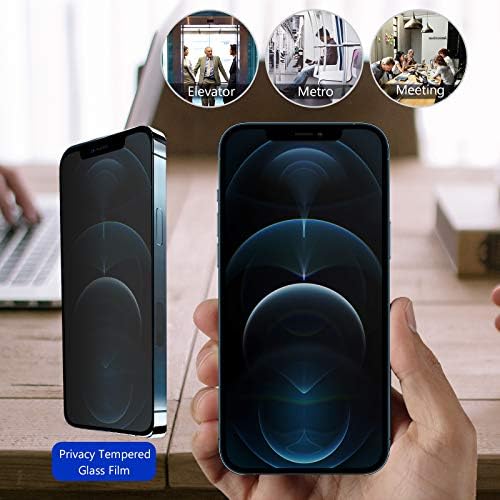 Procase [2 pacote] iPhone 12 Pro Max Privacy Screen Protector 2020, Guarda de filme de tela de vidro temperado anti-espionagem