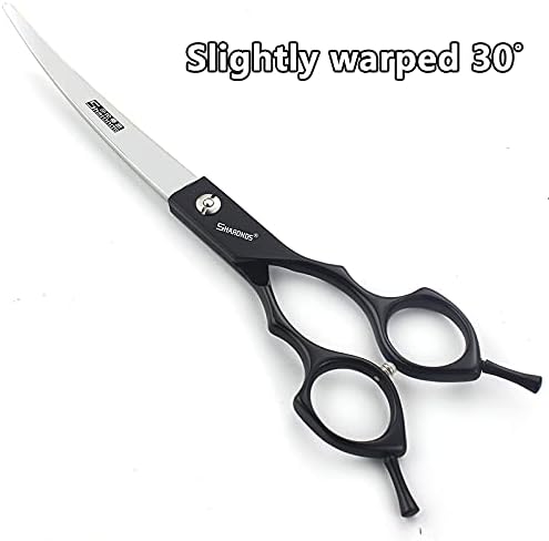 Sharonds Scissors de preparação profissional para animais de estimação de 7 polegadas, tesoura em forma de arco pode ser usada de forma positiva e negativa, adequada para cães/gatos e outros animais de estimação, tesoura de aço inoxidável