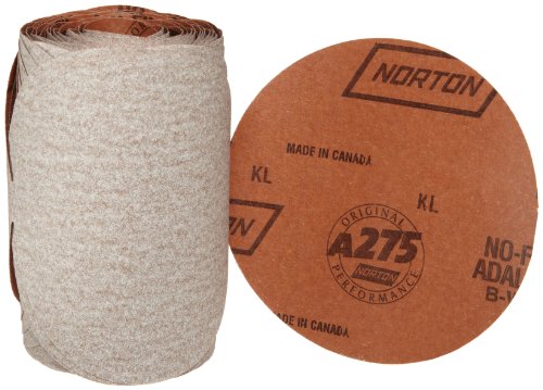Norton A275 Disco abrasivo de papel adalox sem fila, apoio de fibra, adesivo sensível à pressão, óxido de alumínio, 8 de diâmetro,