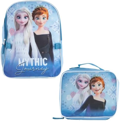 A Disney congelou o pacote de volta à escola para meninas com mochila, lancheira e 7 pc. Calculadora e conjunto de suprimentos
