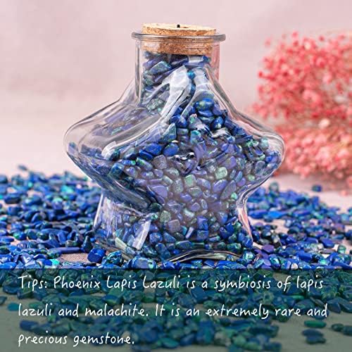 Sigmntun polido phoenix lapis lazuli chips de cristal - 10 onças de pedras preciosas e vidro do mar, pedras para decoração, fabricação de jóias, reiki, chakra e cura