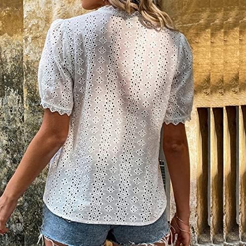Sorto básico Camisetas de manga curta para mulheres o Gradiente de pescoço Faixa solta no verão de verão Casual Leve