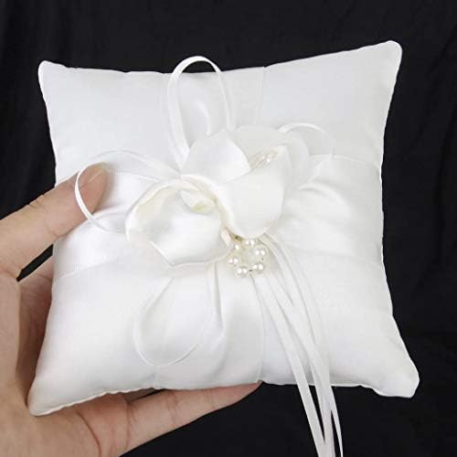 Pillow Pillow Flower Girl cesto Conjunto de cetim de cetim de cetim portador Cesta de flores para a festa para festas