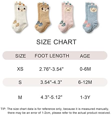 Zurlefy desenho animado meias de bebê quente, meias para meninas para meninos, crianças pequenas, recém -nascidas, unissex