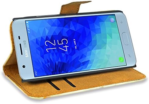 Caso CASEEXPERT J3 2018, belo padrão de couro de couro de couro capa de bolsa de carteira para Samsung Galaxy J3 2018 / J3 Orbit /