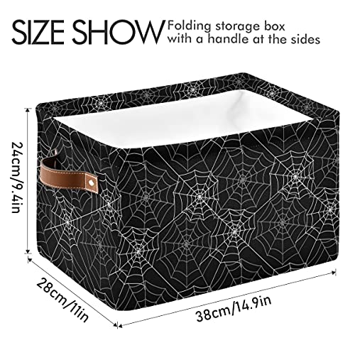 Spider Halloween Storage Bin dobrável com retângulo Retângulo Cista de sereia à prova d'água para organizador de armário de cubo de armazenamento para um berçário de brinquedos banheiro de prateleira de escritório