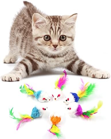 Gato gato cão para cães grandes 10pcs em forma de brinquedos coloridos de decoração de cauda de penas para gatos cães de alta ansiedade