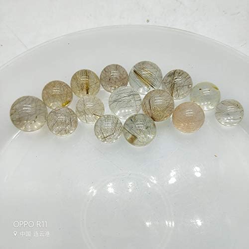 Crystal Ball Ball Natural Turmalina Gold Rutilada Rutilada Esfera de Cristal Esfera Hairstone Orb Mineral Aphrizito Schorlite