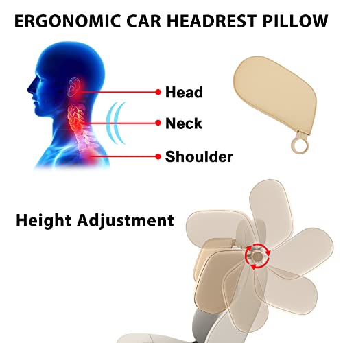 Travesseiro de apoio da cabeça do carro Raoot, suporte ajustável no apoio de assento de carro, travesseiros de apoio de cabeça