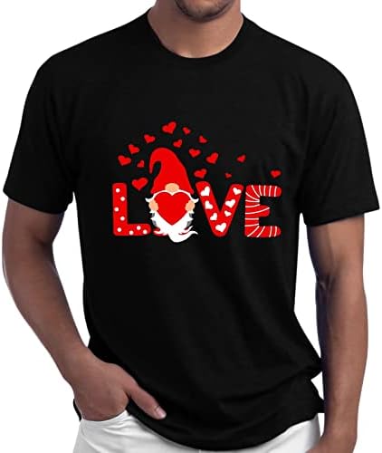 Camisetas de camisetas combinando do dia dos namorados para casais Lips Love Heart Gnome Print Slave curta O pescoço camisetas