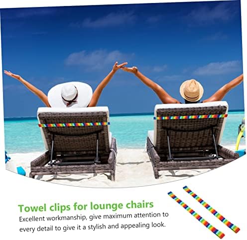 Housoutil 4 pcs tiras de cadeira de praia panos de panos apresenta uma base de arco -íris faixas de toalhas de cruzeiro