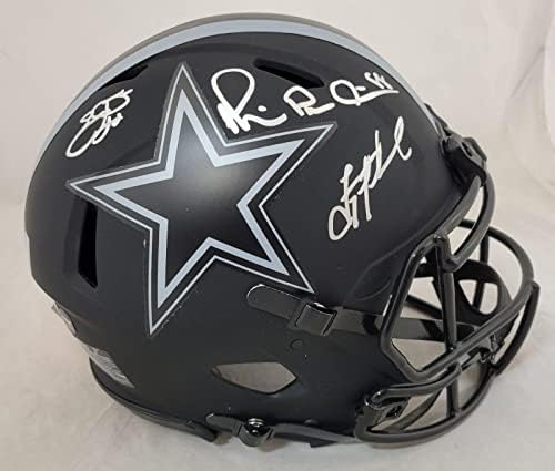 Aikman, Smith, Irvin Triplets assinado Cowboys Eclipse Speed ​​Helmet Authentic - Capacetes NFL autografados