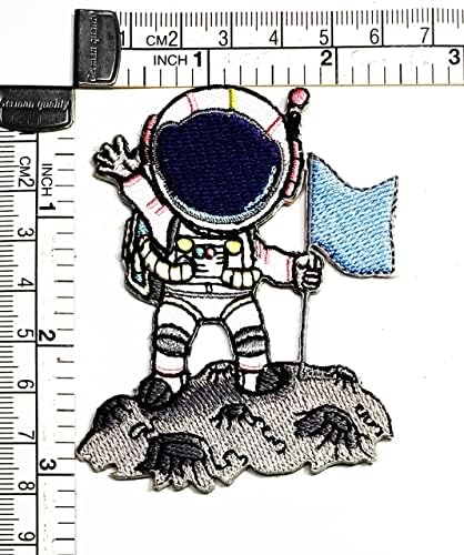 Kleenplus 2pcs. Astronauta para o desenho animado da lua Espaço Espaço Espaço Patch Ferro bordado no crachá costurar em roupas