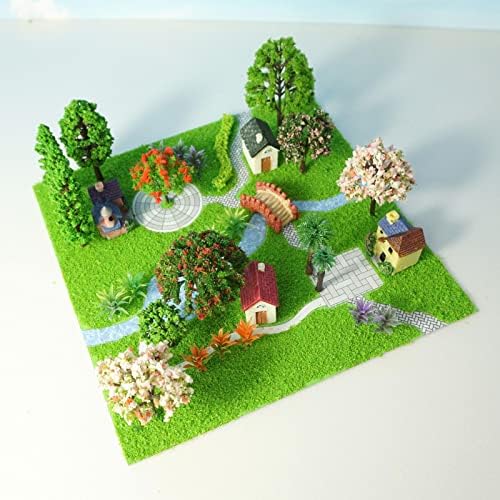Yiju Mini Modelo de paisagem miniatura, cenário de kit de materiais de decoração de flores da casa