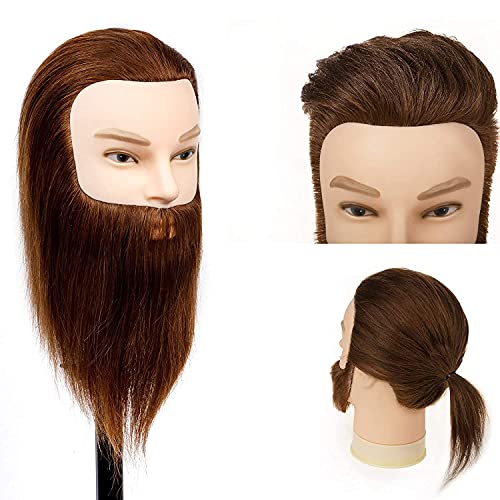 Stancia Hannequin Head, cabeça de manequim masculina, especialmente para barbeiro, cabeceira de treinamento com cabelo humano