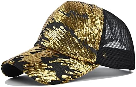 Mens e feminino lantejous de moda de moda Caps casuais Viagem Caps de beisebol de férias de férias Visor Sunhat