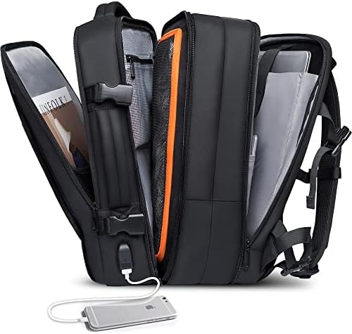 Mochilas Bange 32L Travel, mochila de mão expansível do Weekender Expandível para aviões, mochila à prova d'água de 17,3 polegadas para