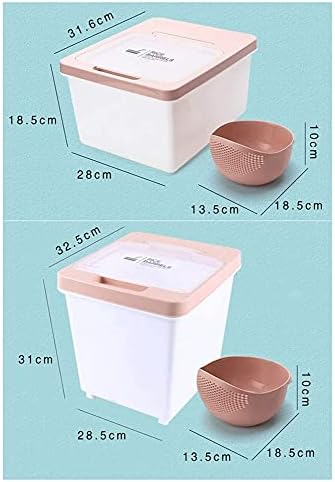 Recipiente de armazenamento de cereais kekeyang balde de arroz de 15 kg para uso doméstico e caixa de armazenamento de arroz selado, caixa de armazenamento de armazenamento de farinha caixa de armazenamento de arroz