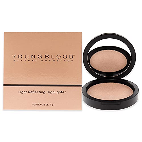 Luz de cosméticos de luxo limpa de Youngblood refletindo marcadores | Destaque de pele radiante natural com pó de diamante | Crueldade grátis, livre de parabenos, sem glúten