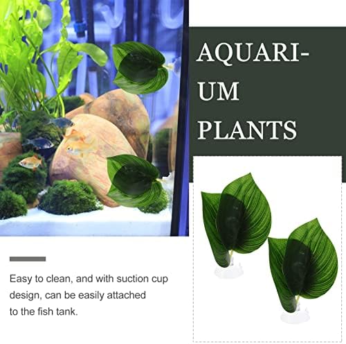 Plantas artificiais de Patkaw Plantas artificiais Plantas artificiais 2pcs Betta peixe folhas Betta Hammock Toys Plantas de aquário plástico com suprimentos de suprimentos verdes de copo verde