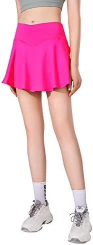 Saia de tênis de crossover plissados ​​de mcelare para mulheres com bolsos v alta cintura crossbody skirt skirt atlético Skort