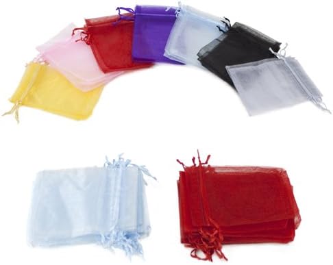 Brybelly 50 pacote de cores de 3 x 6 de cores mistas de cordas de tração de tração - bolsas de festas para casamentos, chuveiros,